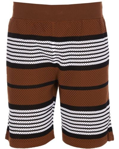 Burberry Stripe Print Shorts - Black