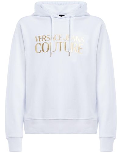 Versace Jeans Couture Hoodie With Lamina Logo Print - White