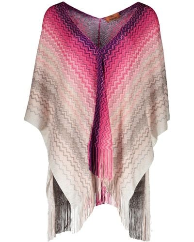 Missoni Asymmetric Wool Cape - Pink