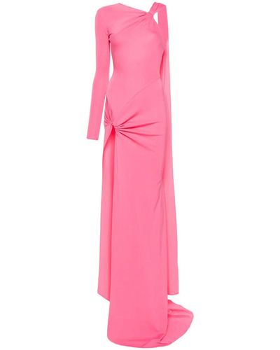 David Koma Asymmetric Knot Detail Gown - Pink