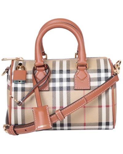 Burberry Bowling Check Motif Bag - Pink