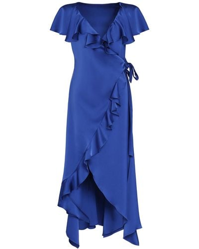 Philosophy Di Lorenzo Serafini Satin Drap-Dress - Blue