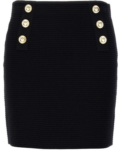 Pinko Cipresso Mini Skirt With Love Birds Buttons - Black