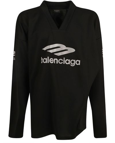 Balenciaga Logo Long-sleeved T-shirt - Black