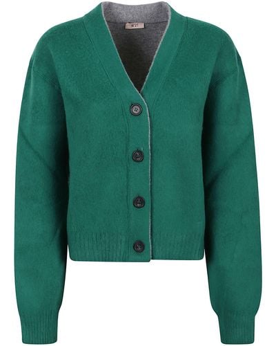 N°21 Double Sided Bicolour Cardigan - Green