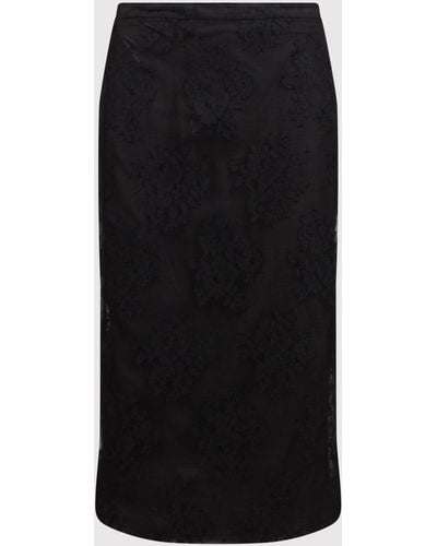Dolce & Gabbana Dolce & Gabbana Tulle Sheer Midi Skirt - Black