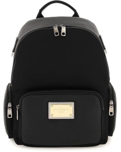 Dolce & Gabbana Nylon And Leather Backpack - Black