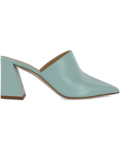 Aeyde Squared And Medium Heeled Nappa Open On The Back - Green