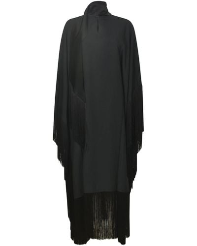 ‎Taller Marmo Mrs. Ross Fringed Kaftan Dress - Women's - Acetate/viscose - Black