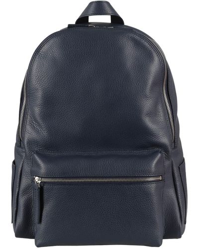 Orciani Leather Backpack - Blue
