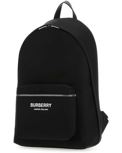 Burberry Econyl And Leather Backpack - Black