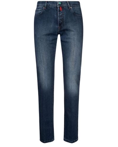 Kiton Fitted Buttoned Jeans - Blue