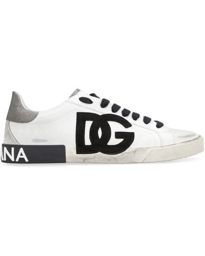 Dolce & Gabbana Leather Low-Top Trainers - Black