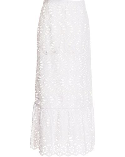 Giambattista Valli Macramé Long Skirt - White