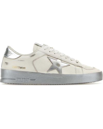 Golden Goose Leather Stardan Trainers - White