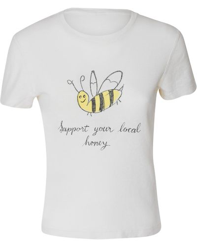 RE/DONE Bee Print Regular T-Shirt - White