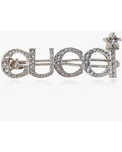 Gucci Hair Slide With Logo - Multicolor