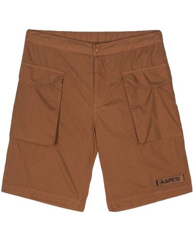 Aspesi Logo Patch Shorts - Brown