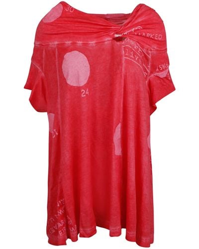 Rundholz Black Label Oversized Blouse With Knot On Neckline - Red