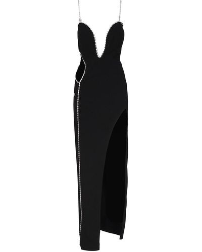 Philipp Plein Long Dress With Straps - Black