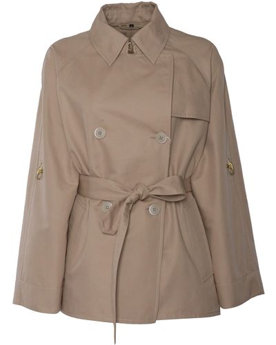Fay Short Trench Coat - Brown