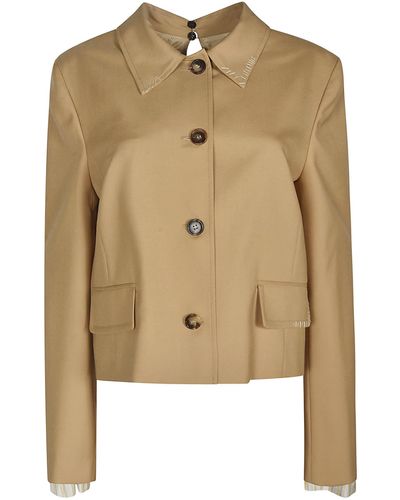 Marni Crop Buttoned Jacket - Natural