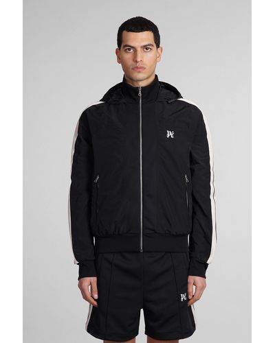 Palm Angels Casual Jacket In Black Nylon