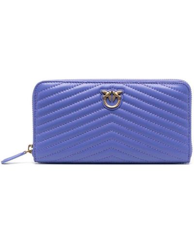 Pinko Ryder Logo Plaque Zipped Wallet - Blue