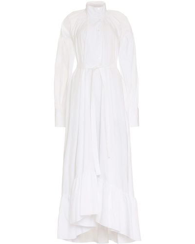 Patou Belted Cotton Shirtdress - White