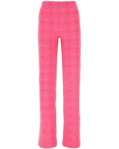 Marine Serre Fuchsia Terry Fabric Sweatpants - Pink