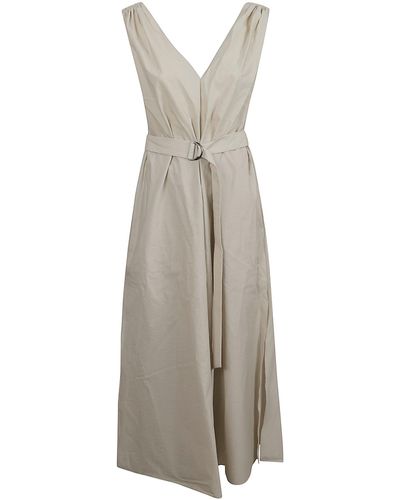 Brunello Cucinelli Techno Cotton Popeline Dress - Grey