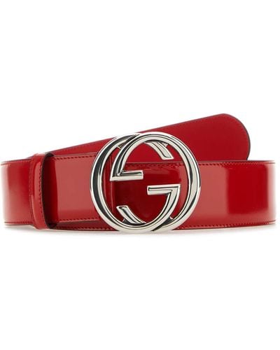 Gucci Leather Blondie Belt - Red