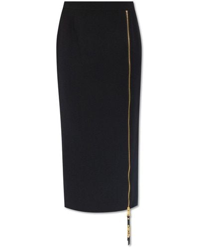 Moschino Skirt With Slit, - Black