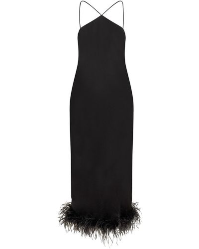 De La Vali Dress With Feathers - Black