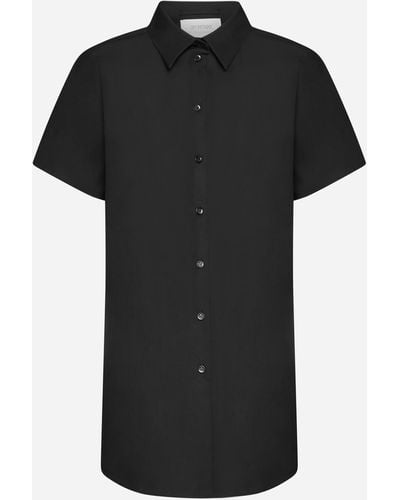 Sportmax Piova Cotton-Blend Long Shirt - Black