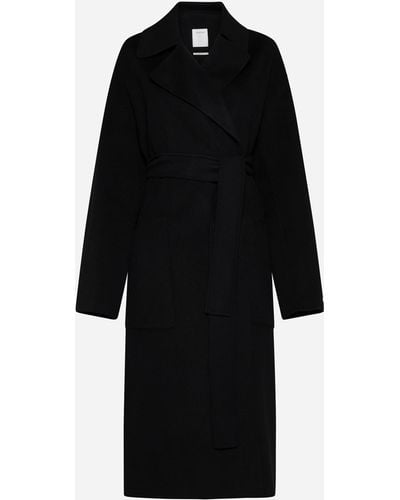 Sportmax Polka Belted Wool Coat - Black