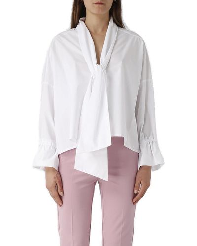 Pinko Dedita Pussy-bow Long-sleeved Shirt - White