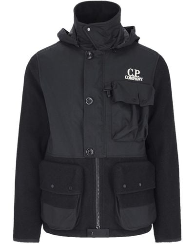 C.P. Company Duffel Mixed Goggle Jacket - Black