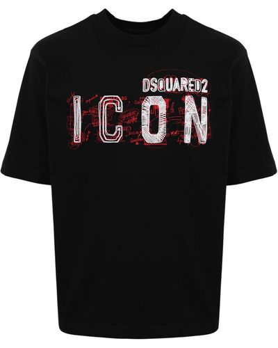 DSquared² T-Shirt With Icon Print - Black