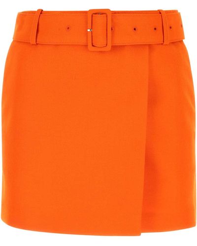 Ami Paris Wool Mini Skirt - Orange