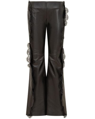 Off-White c/o Virgil Abloh Nappa And Lace Trousers - Black