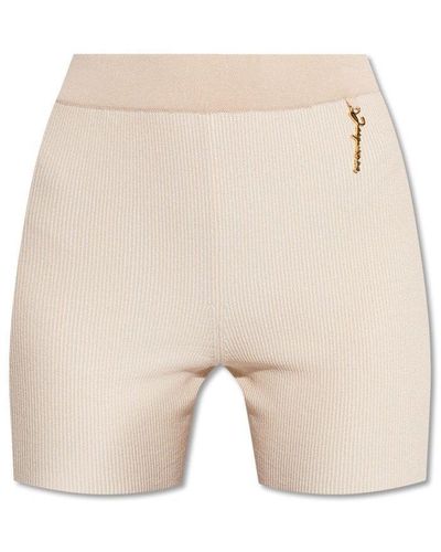 Jacquemus Charm Logo Knit Shorts - Natural