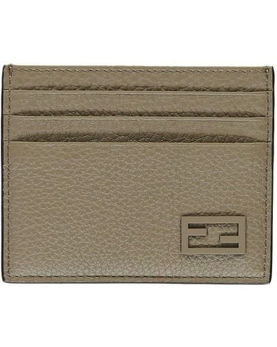 Fendi Leather Card Holder - Green