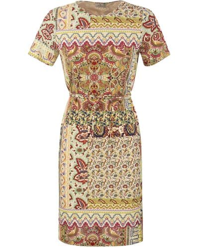 Etro Jersey Dress With Patchwork Print - Multicolor