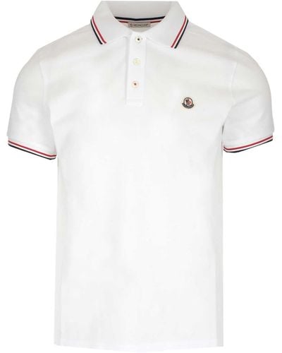 Moncler Logo-appliqué Regular-fit Cotton Polo Shirt - White