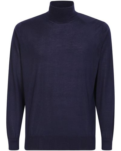 Colombo Silk And Cashmere Sweater - Blue