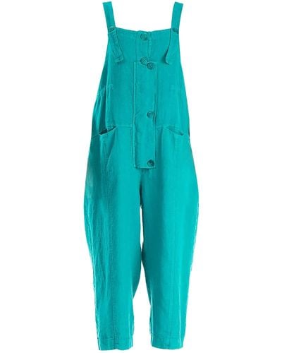Grizas Strappy Linen Jumpsuit - Green