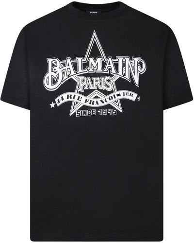 Balmain Star Print T-Shirt - Black