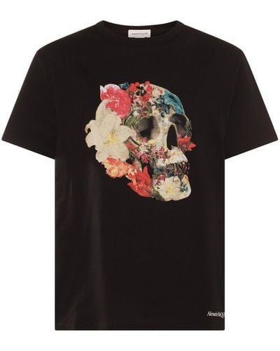 Alexander McQueen Multicolour Cotton T-Shirt - Black