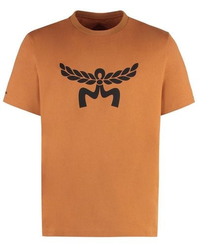 MCM Cotton Crew-neck T-shirt - Orange